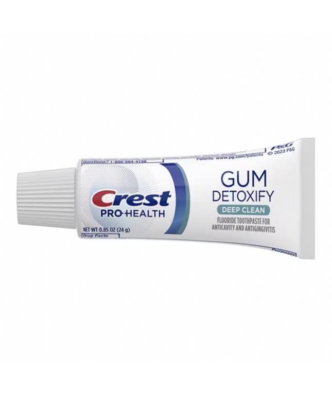Crest? PRO-HEALTH Gum Detoxify Toothpaste, 0.85 oz Tube, 72/cs (Old # , 80742357, 80357585) (replaces PROC-80742357 & PROC-80768504)