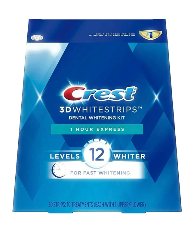 P&G - Crest 3D Whitestrips, 1 Hour Express, 12 Levels, 10ct/pk, 8pk/cs