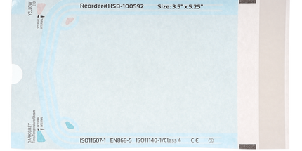 HSB - 3.50"?x?5.25" - Paper/Blue Film Self-Sealing Sterilization Pouch, Bulk Pack 500/Bx
