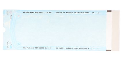 HSB - 3.50"?x?9" - Paper/Blue Film Self-Sealing Sterilization Pouch, Bulk Pack 500/Bx