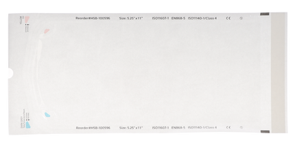 HSB - 5.25"?x?11" - Paper/Clear Film Self-Sealing Sterilization Pouch Bulk Pack 500/Bx