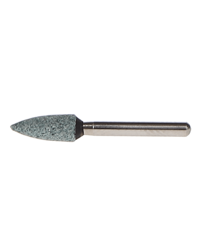 HSB - FL2 FG Green Mounted Stone, 12/Pk. Flame finishing stones. Silicon (Equiv Shofu 0104)