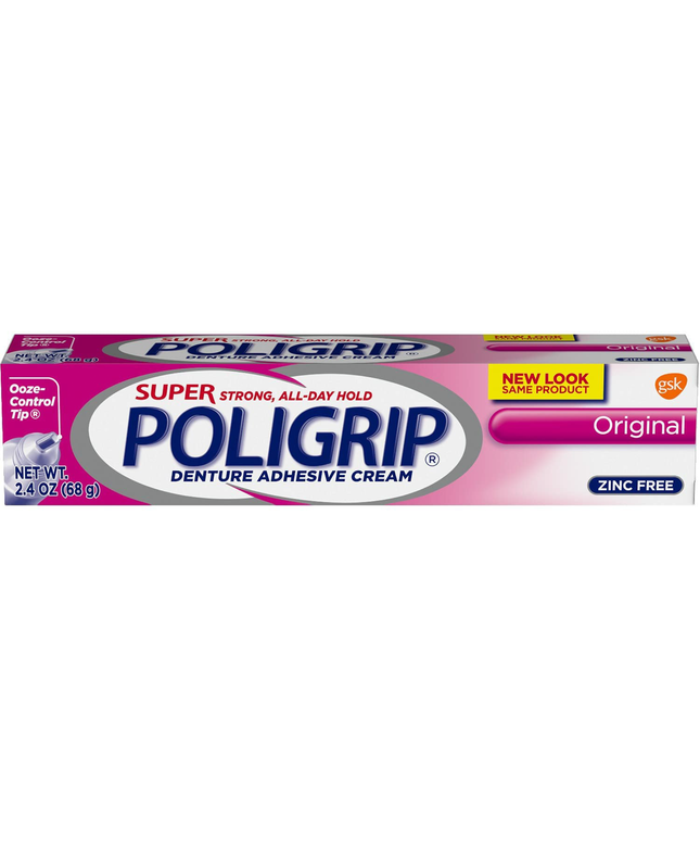 Super Poligrip? Original Denture Adhesive Cream, 2.4 oz. tube, 6/pkg, 4 pkg/cs (24 tubes total)