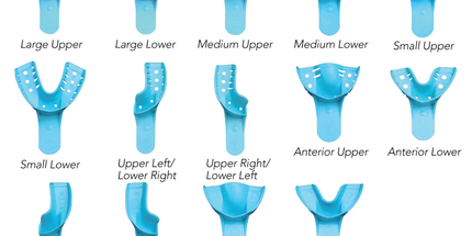 Pac-Dent - Opti-Tray Disposable Upper Medium Perforated Impression Tray Light Blue Package Of 12 Trays