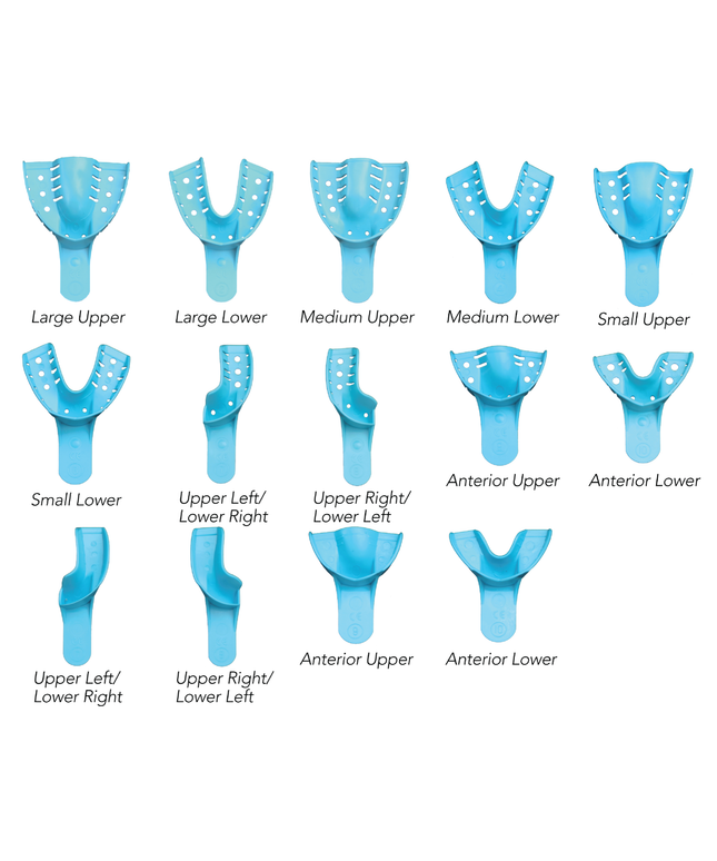 Pac-Dent - Opti-Tray Disposable Upper Medium Perforated Impression Tray Light Blue Package Of 12 Trays