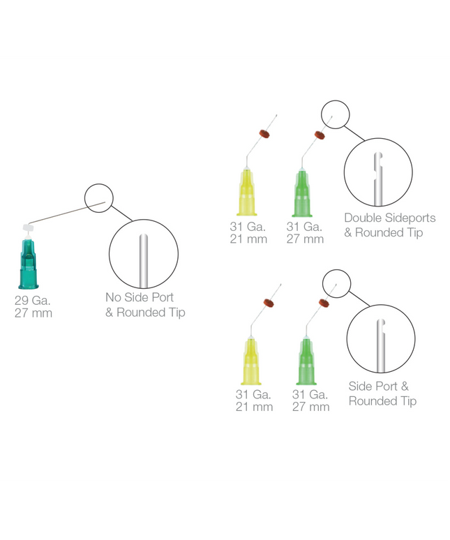 Pac-Dent - OptiProbe, Endo Irrigation Needles, with Syringe Side-Vent, 27 Ga, 27 mm, Teal, 50/Pk