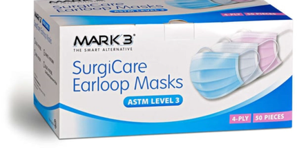 Mark3 - Surgicare Earloop Face Masks Astm Level 3 Blue 50/box