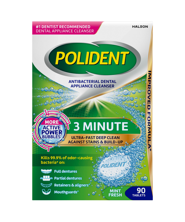 Polident 3-Minute Denture Cleanser Tabs 1 x 90  (Replaces GLA-05316)