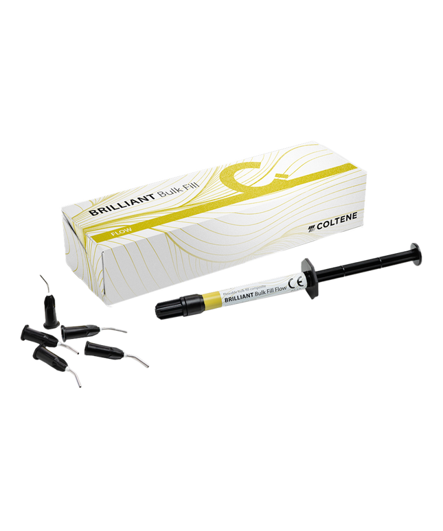 Coltene - BRILLIANT Bulk Fill Flow Multi-shade 4mm Bulk Composite, Syringe (1) 2.3 g and (11) Application Needles