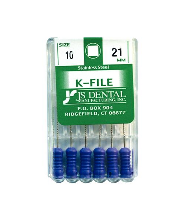 Js Dental K-Files #10 21Mm, Package Of 6
