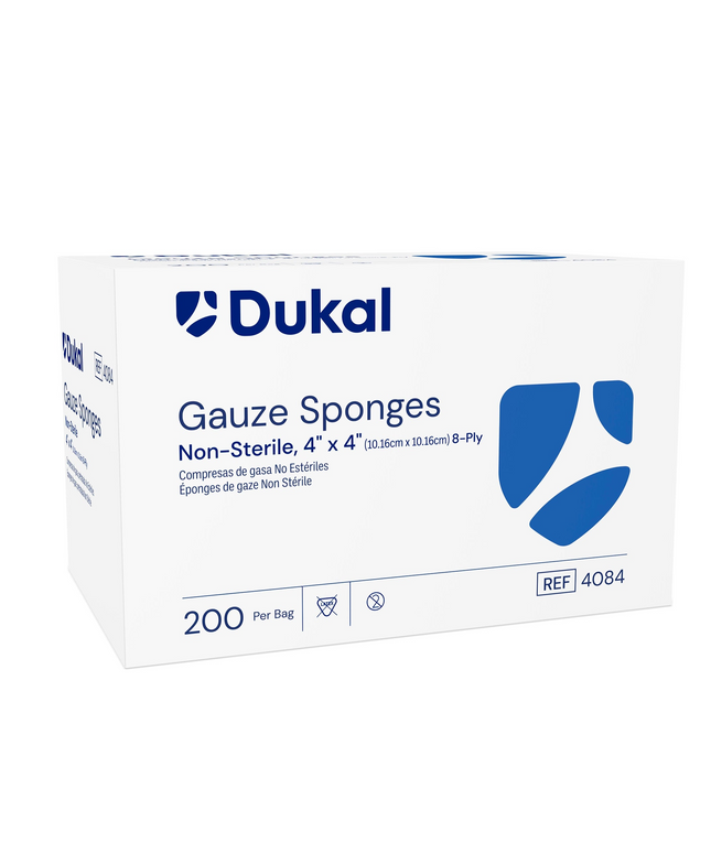 Dukal - Gauze Sponge, 4" x 4", Non-Sterile, 8-Ply, 4000/case