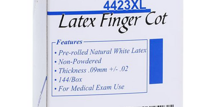 Dukal - Latex Finger Finger Cots, X-Large, box of 144