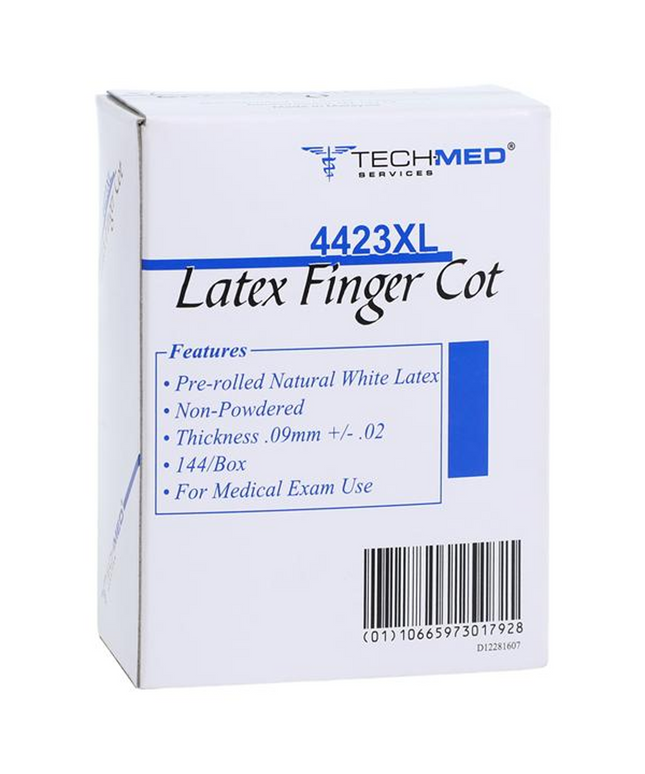 Dukal - Latex Finger Finger Cots, X-Large, box of 144