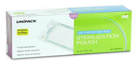 Dukal - UniPack Sterilization Pouches, 2-1/4' x 5', 200/bx