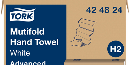 Tork Hand Towel, Multifold, Advanced, White, 1-Ply, case of 4000