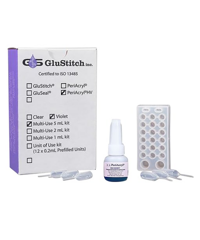 PeriAcryl Periodontal Tissue Adhesive, Violet, Regular Viscosity, 5 mL Bottle, 50 Applicators & ...