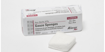 ProAdvantage - Gauze Sponge, 2''x 2'', 8-Ply, Non-Sterile, 200/sleeve, 25 slv/cs