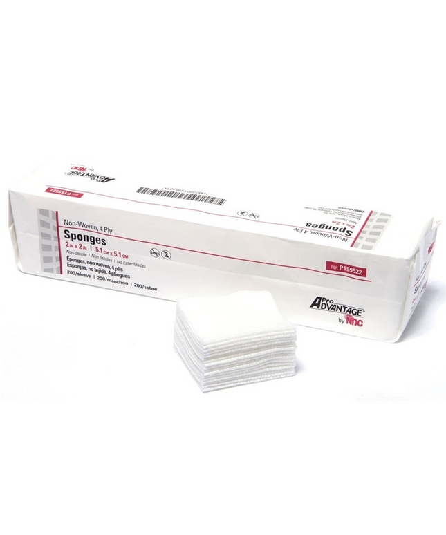 ProAdvantage - 2' x 2' 4 Ply Non-Sterile, Non-Woven Gauze Sponge, case of 4000