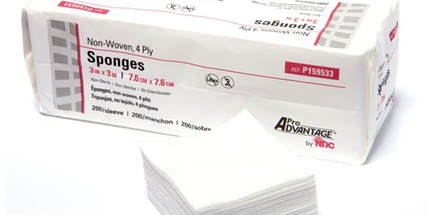 ProAdvantage - Non-Woven 3x3 Sponges, 4ply, case of 4000