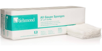 All Gauze Sponge, 2" X 2", 8-Ply, Non-Sterile, 200/Slv, 25 Slv/Cs