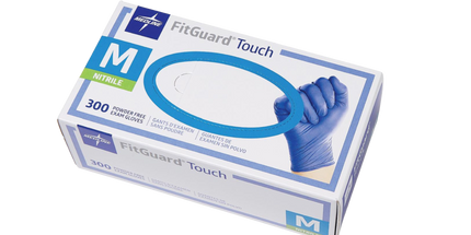 Medline - Fitguard Touch Nitrile Exam Gloves Medium 300/box Medlines Most Sensitive Nitrile Glove