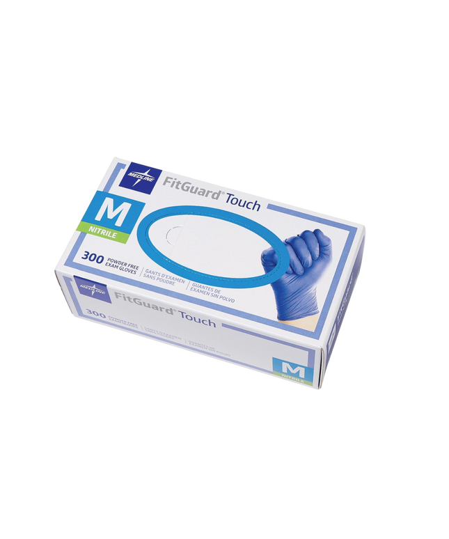 Medline - Fitguard Touch Nitrile Exam Gloves Medium 300/box Medlines Most Sensitive Nitrile Glove
