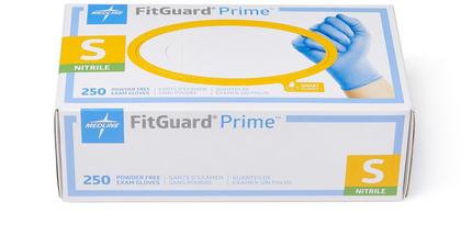 Medline - Fitguard Prime Nitrile Exam Gloves Small Violet Blue. 250/box Smartguard Protective