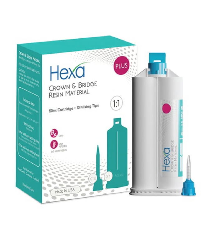Hygedent - Hexa Temp Crown & Bridge Resin Material Self Cure 1:1 Ratio Shade A3 1X 50 Ml 76 G Cartridge