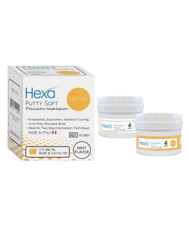 Hygedent - Hexa Vps Putty Soft Fast Set Mint 290 Ml Each Base & Catalyst. Precision Impression