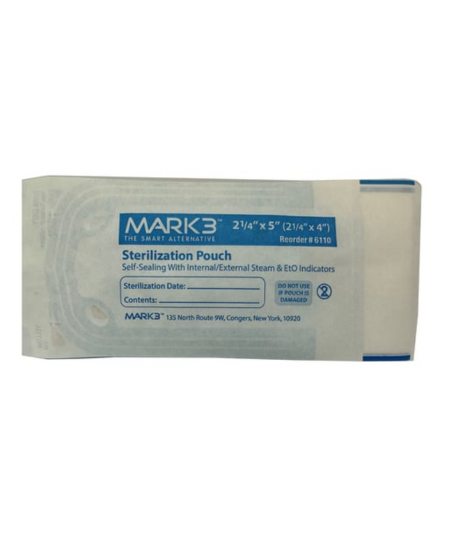 Mark3 - Self Seal 2-1/4" x 5" (2-1/4" x 4") Sterilization Pouches 200/bx.