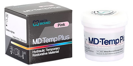 Meta Biomed - Md-Temp Plus Pink Hydraulic Temporary Restorative Pink Paste 40 Gm. Jar. Cavity Filling