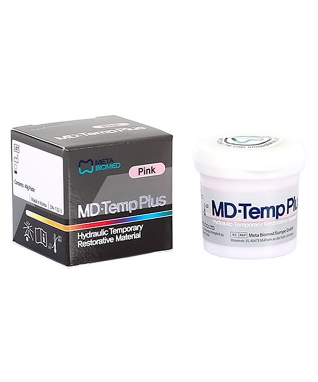 Meta Biomed - Md-Temp Plus Pink Hydraulic Temporary Restorative Pink Paste 40 Gm. Jar. Cavity Filling