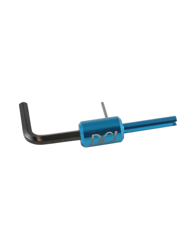 DCI - 3-In-1 syr Tool. 1/pack Includes Valve Core Tool Quick-Change Adapter & Button Pin International - 9287