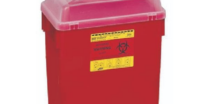 Sharps Collector, 6 Gal, Open, Clear Top, Large Open Cap