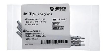Hager - Universal/A-Dec Type,  Length: 3-1/4' 3Pk