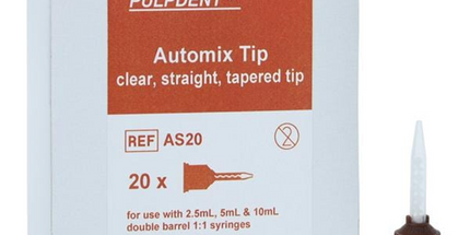 Pulpdent Activa Automix Tips, Clear, Straight, Tapered, 20/Pk