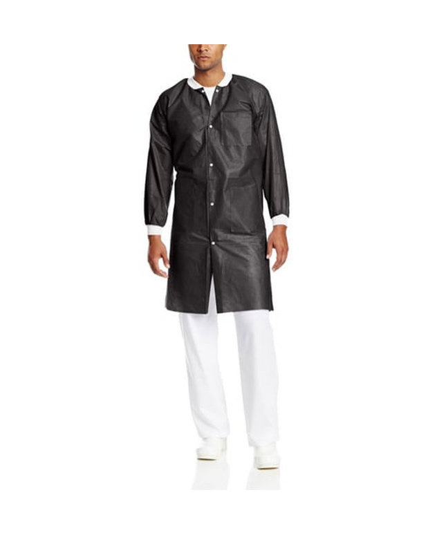 ValuMax - Extra-Safe Lab Coats Black 10Pk