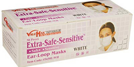 ValuMax - Extrasafe Sensitive?Ear-Loop Masks?50Bx White
