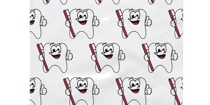 Practicon - Tote Scatter Print Patient Bags 8" W X 10" H 100/pack Have All Over Dental-Themed