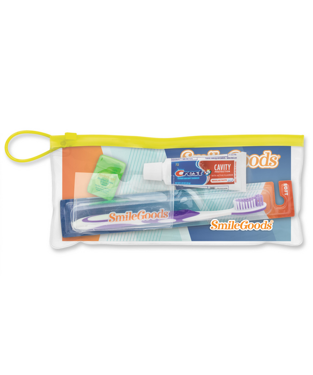 Practicon - Smilegoods Adult Patient Paks In A Handy 4" X 10" Clear Vinyl Zipper Bag With Pocket On The Front