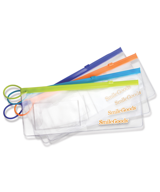 Practicon - Smilegoods Patient Paks Empty 4" X 10" Clear Vinyl Zipper Bag For You To Fill With Whatever