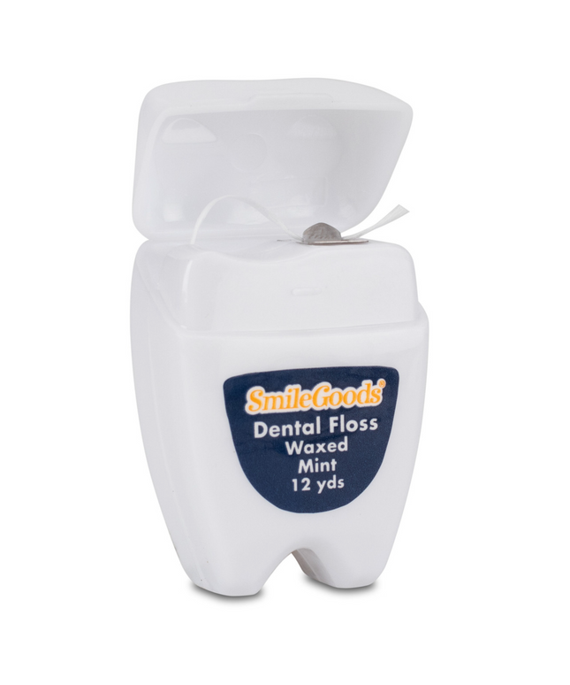 Practicon - Smilegoods Waxed Dental Floss Mint 144 Molar Shaped Dispensers/box 12 Yards Of Waxed Nylon