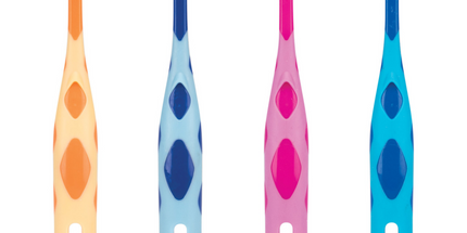 Practicon - Smilegoods Y251 Giraffe Toothbrushes 72/box Ultra-Compact Oval Head Holds 25 Tufts Of Soft End