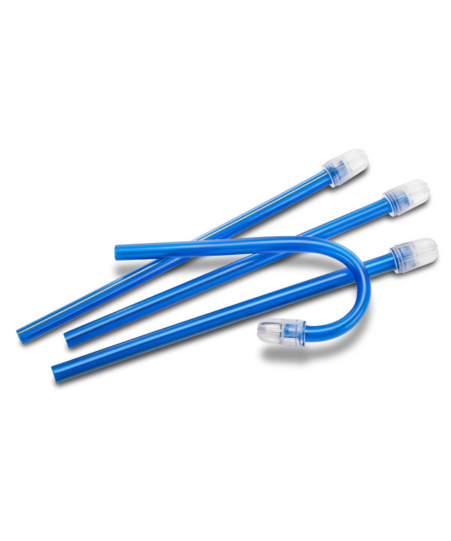 Practicon - Colorflex Total-Comfort Soft Tip Aspirators Blue W/clear End 100/bag. Patented Comfort Of A Soft