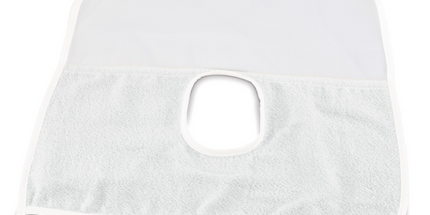 Practicon - White Reusable Face Drapes With Terry Knit Lower Half & See-Through Netting Above 15"