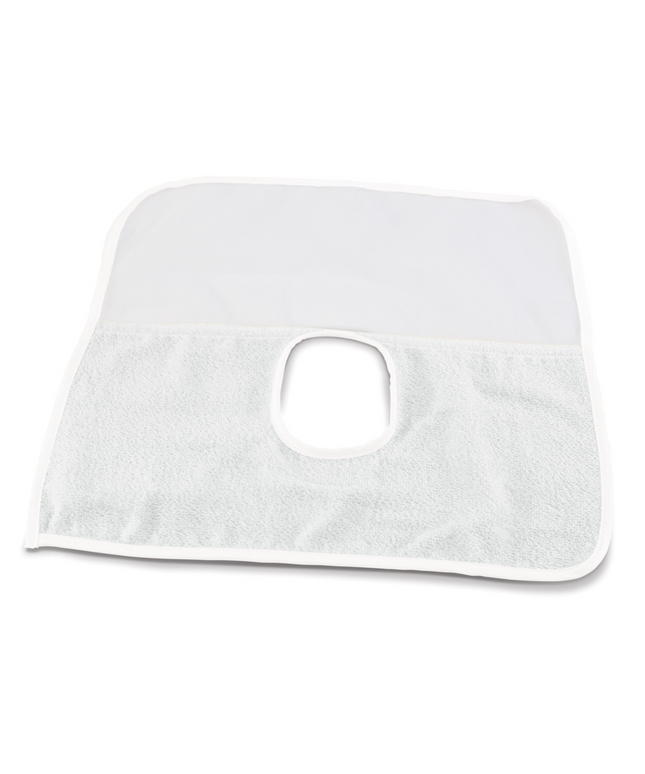 Practicon - White Reusable Face Drapes With Terry Knit Lower Half & See-Through Netting Above 15"