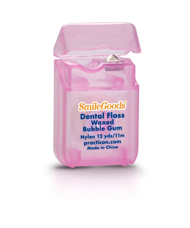 Practicon - Smilegoods Bubble Gum Waxed Dental Floss Coordinates Toothbrushes & Maximizes Your Savings! Each