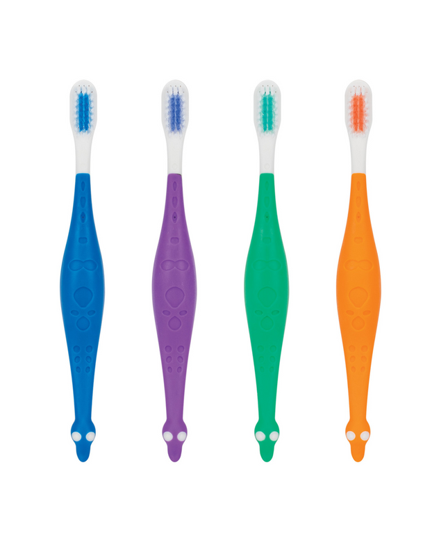 Practicon - Smilegoods Y301 Dinosaur Toothbrush 72/box Toothbrush Stands On Its Own Four Feet