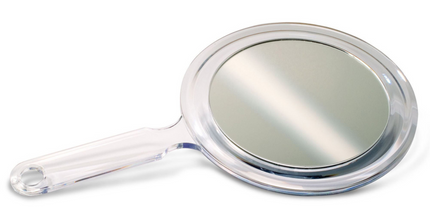 Practicon - Acrylic Hand Mirror 5" Two-Sided 1/pack 3X Magnifying & Plain Glass Sides. Diameter
