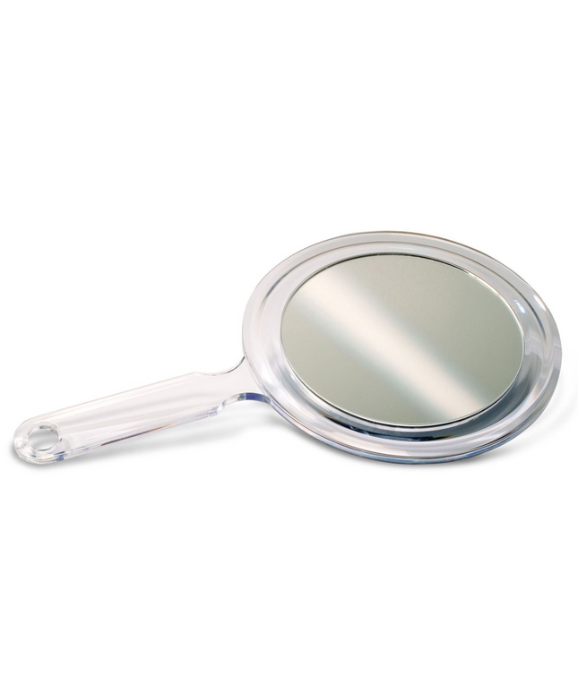 Practicon - Acrylic Hand Mirror 5" Two-Sided 1/pack 3X Magnifying & Plain Glass Sides. Diameter
